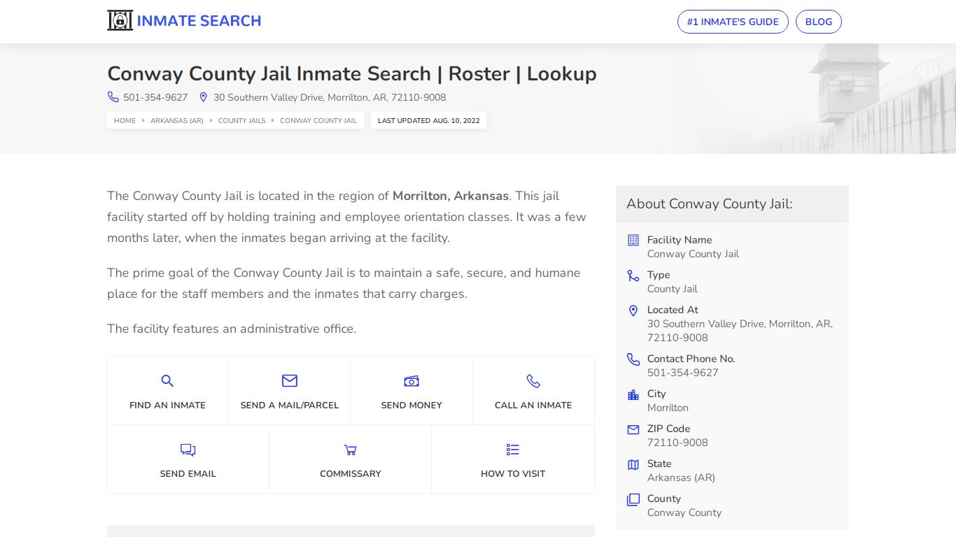 Conway County Jail Inmate Search | Roster | Lookup