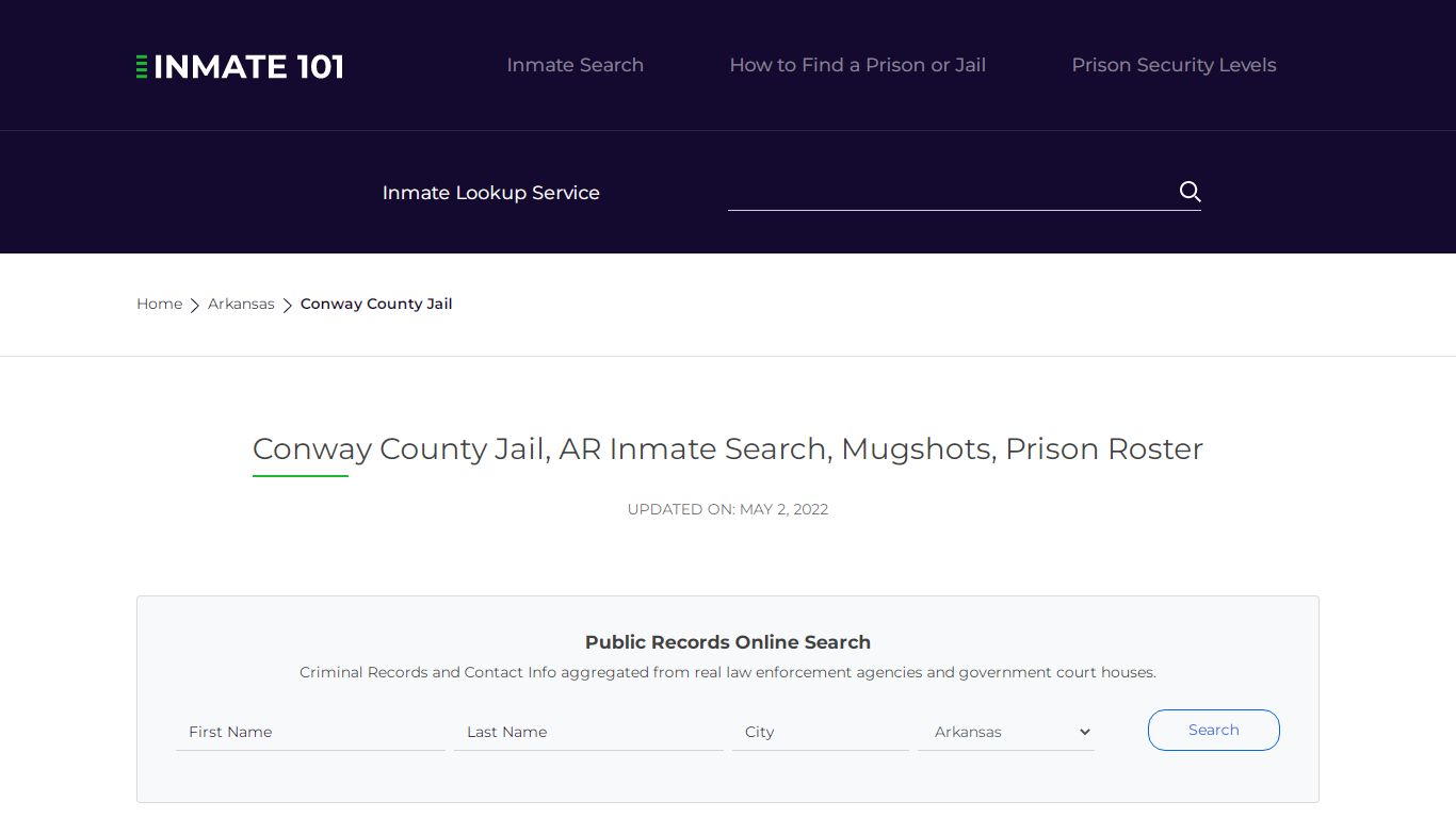 Conway County Jail, AR Inmate Search, Mugshots, Prison ...